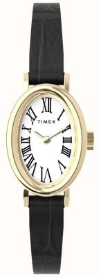 Timex Cavatina (19mm) White Dial / Black Leather Strap TW2W78300