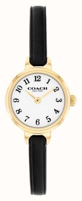 Coach Iris Two-Hand Quartz (22.5mm) White Dial / Black Leather Strap 14504654