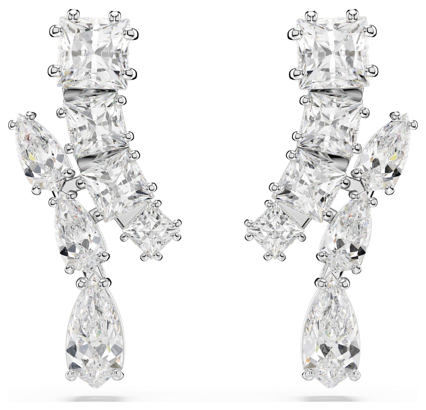 Swarovski 5700418 Matrix Drop Earrings White Crystal Rhodium Jewellery