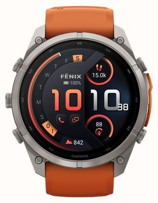 Garmin Fenix 9 Pro InReach 51mm Premium GPS Smartwatch - Titanium With Autumn Orange Silicone Watch 010-04337-01