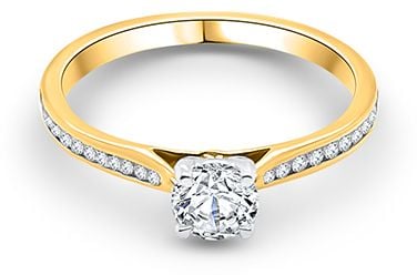 18ct Yellow Gold Plat Diamond Ring 0.40ct E SI1 XXX J8067