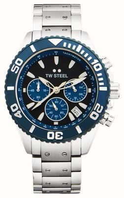 TW Steel Men's Vanceur Diver (42mm) Black Blue Dial / Stainless Steel Bracelet VA6