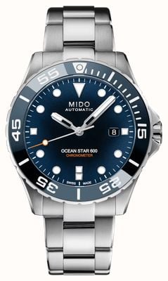 Mido Ocean Star 600 Chronometer (43.5mm) Blue Dial / Stainless Steel Bracelet Watch M0266081104101