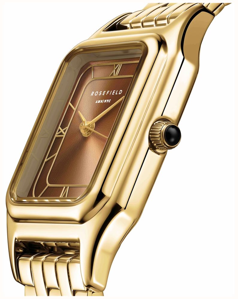 Rosefield Ivy Gold Plated Stainless Steel Bracelet With Brown Sunray Dial Watch OCBGSG-OC05 - alternate view 3