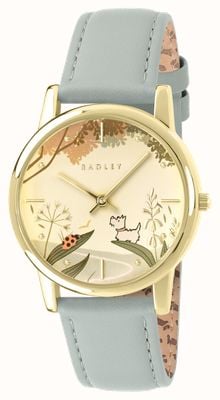 Radley Ladybird Road (35mm) Champagne Printed Dial / Artichoke Green Leather Strap RY21848