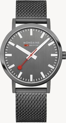 Mondaine Classic (40mm) Anthracite Dial / Anthracite PVD Stainless Steel Mesh Bracelet A660.30360.81SBM