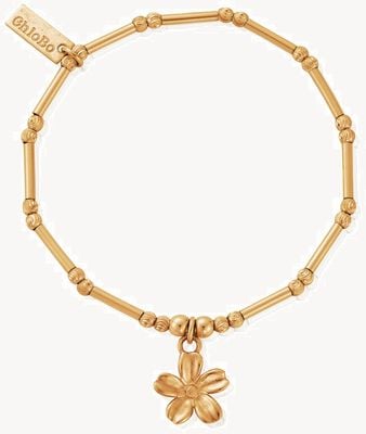 ChloBo Dainty Moon Cut Sparkle Forget Me Not Gold-Plated Bracelet GBMCTN3411