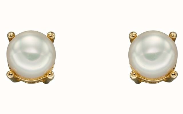 Elements Gold 9ct Yellow Gold Freshwater Pearl June Birthstone Studs GE2331