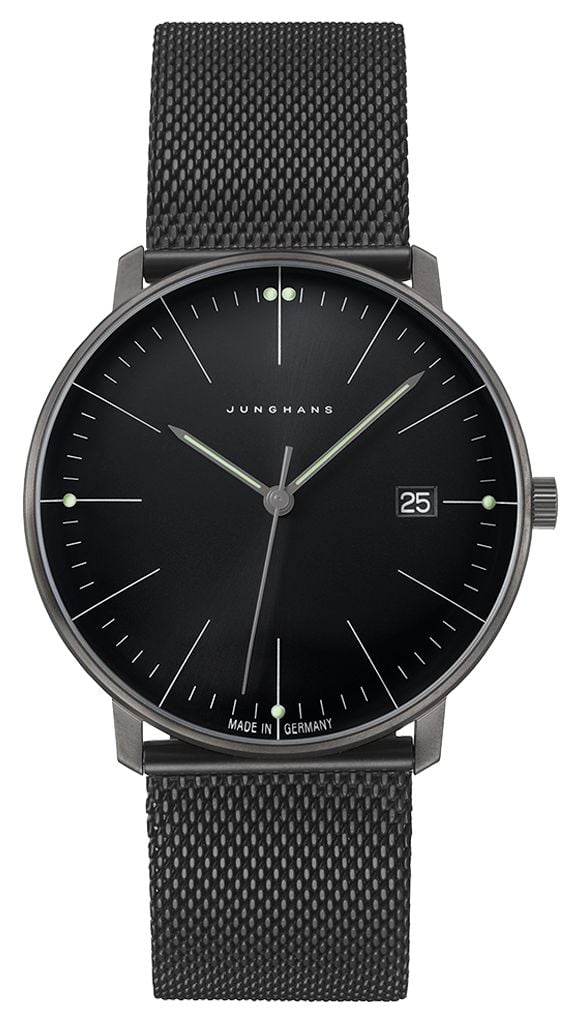 Junghans 41/4660.46 max bill Quartz (38mm) Matte Black Dial Watch