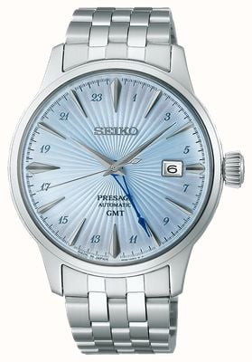 Seiko Presage ‘Skydiving’ Cocktail Time GMT (40.5mm) Light Blue Dial / Stainless Steel Bracelet SSK037J1