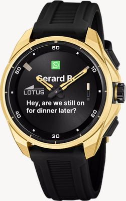 Lotus Connected Full D Hybrid Smartwatch (42.5mm) Digital Display / Black Rubber Strap 20002/5