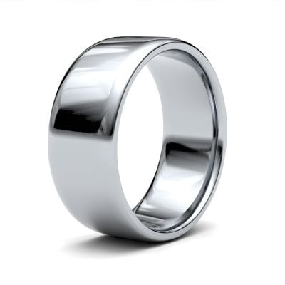 James Moore Wedding Rings | 18ct White Gold | 8mm | Light | Soft Court | AG_8LLS-18W