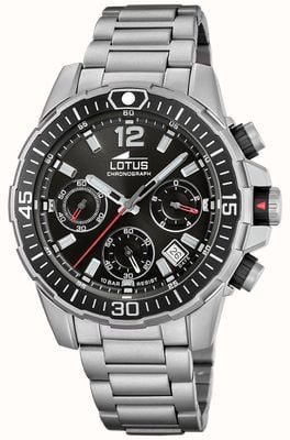 Lotus Sport Chronograph (45.4mm) Black Sunray Dial / Stainless Steel Bracelet L18977/4