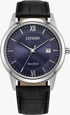 Citizen Men's | Eco-Drive | Blue Dial | Black Leather Strap AW1780-09L
