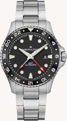 Hamilton Khaki Navy Scuba GMT Automatic (43mm) Black Dial / Stainless Steel Bracelet Watch H82555130
