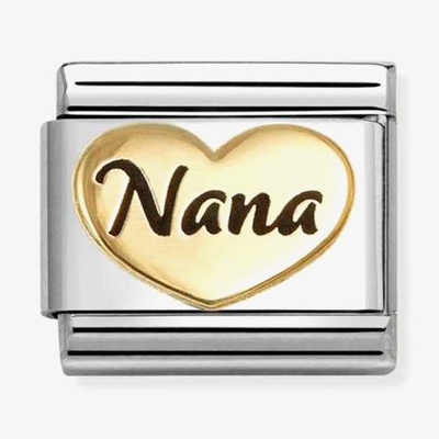 Nomination Classic Nana Heart 18ct Gold Enamel Charm 030285/83