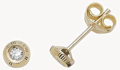 9ct yellow gold CZ Dot Stud Earrings ES394