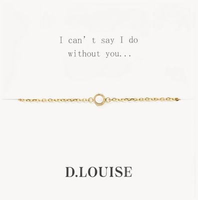 D.LOUISE Gold Plated Dainty Pearl Bridesmaids Bracelet-"i cant say i do without you" SKB-15