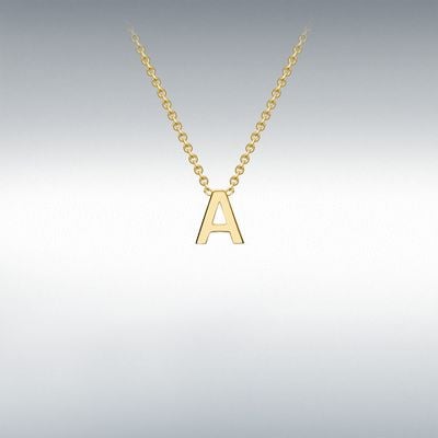 IBB IBB 9ct Yellow Gold Fine Initial Necklace A 1.19.0150