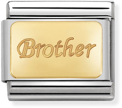 Nomination Classic Brother 18ct Gold & Steel Charm 030121/35