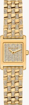 Michael Kors Georgie Pavé Quartz (19mm) Crystal-Set Gold Dial / Gold PVD Stainless Steel Bracelet MK7628