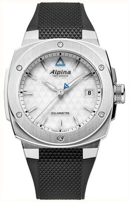Alpina Alpiner Extreme Solameter (37.5mm) White Triangle Pattern Dial / Black Silicone Strap AL-140W3AE6