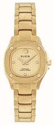 Philipp Plein THE $PECTRE LADY MINI (23mm) Gold Dial / Frosted Gold PVD Stainless Steel Bracelet PW5FA0225
