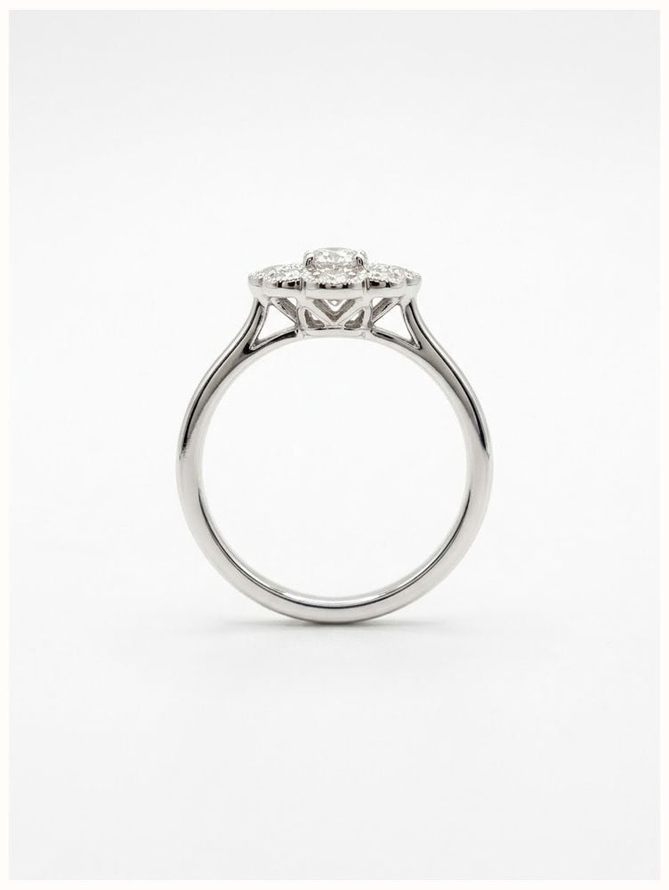 0.50ct Round Brilliant Natural Diamond 18ct White Gold Cluster Ring SL8493 - alternate view 3