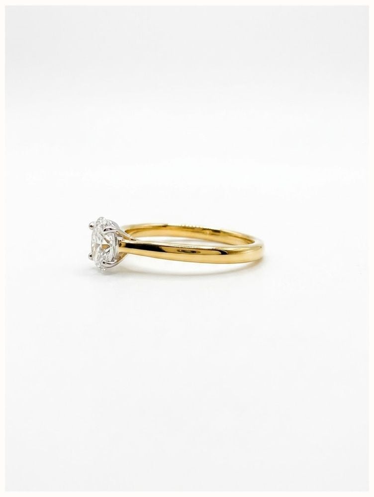 0.50ct Oval Natural Diamond 18ct Yellow Gold Solitaire Ring J93634 - alternate view 2