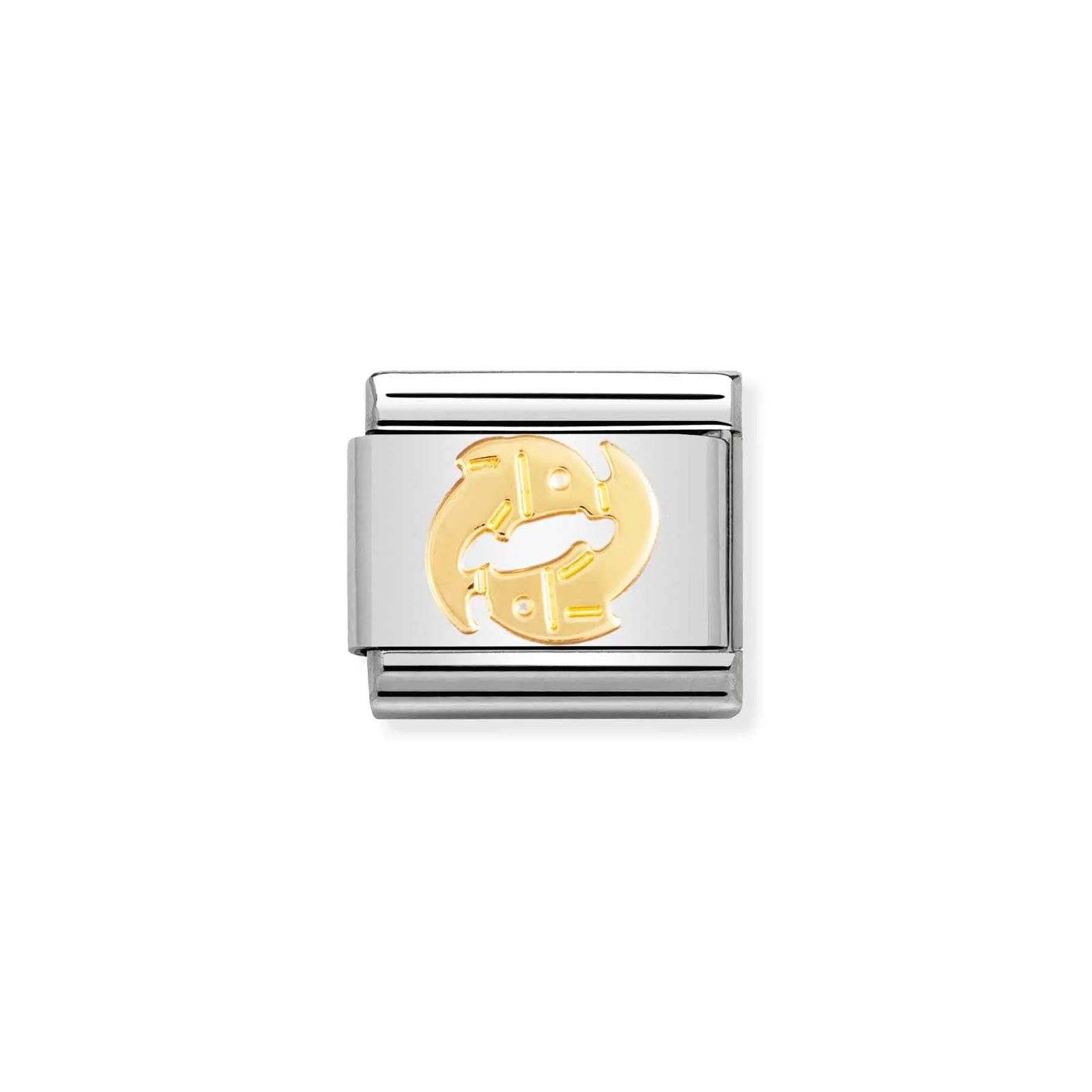 Nomination 030104/12 Classic Pisces 18ct Gold & Steel Charm Jewellery