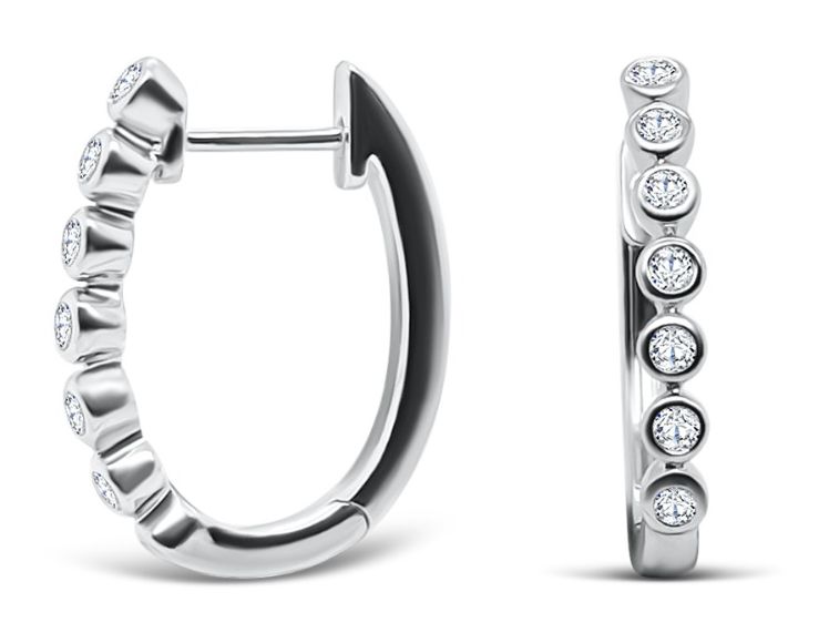 James Moore Clarity JE800020 Platinum boodle diamond hoop Jewellery