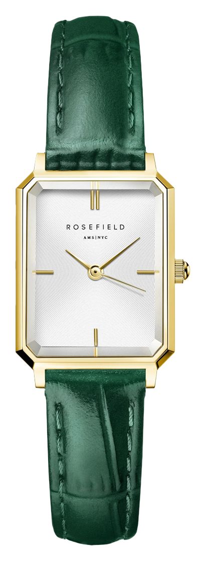 Rosefield OWGLG-O86 Octagon XS (19.5mm) White Dial / Emerald Watch