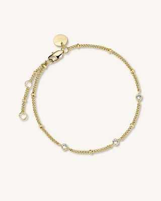 Rosefield Jewellery Ladies White Crystal Gold Bracelet JTBTG-J430