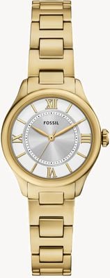 Fossil Gilmore Three-Hand (28mm) Silver Dial / Gold PVD Stainless Steel Bracelet ES5421
