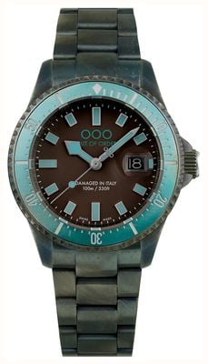 Out Of Order TURQUOISE AND BROWN CASANOVA (44mm) Brown Dial / Ultra Distressed Stainless Steel Bracelet OOO.001-27.TU.MS