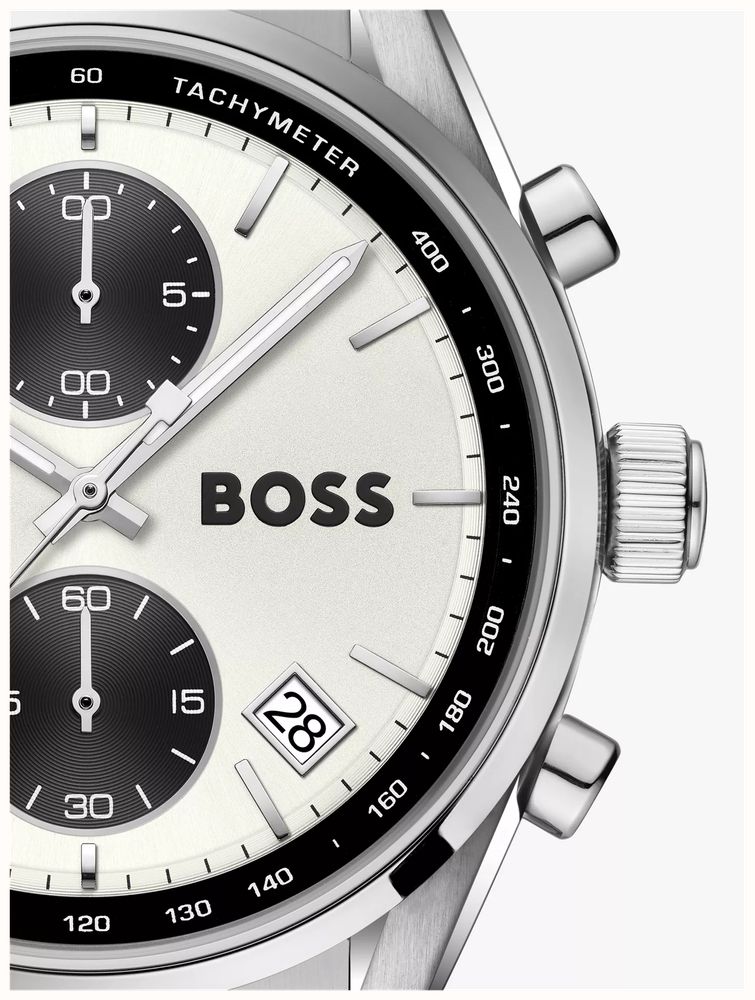BOSS Men's 38mm Stainless Steel Silver Dial Grand Prix Touring Watch 1514362 - alternate view 2