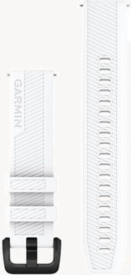 Garmin Quick Release Strap (20mm) White Silicone / Black Stainless Steel Hardware - Strap Only 010-13076-02