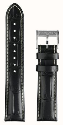 Hamilton Straps Khaki Field 'Murph' 20mm Black Leather Strap Only H690000143