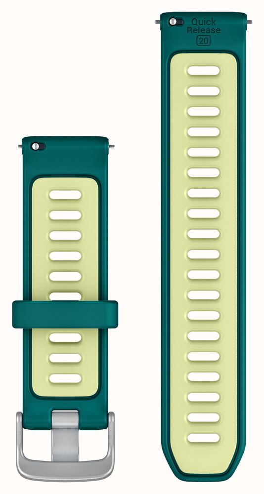 Garmin Quick Release Band (20mm) Teal Green & Citron Silicone / Silver Hardware - Strap Only 010-11251-B8 - alternate view 2