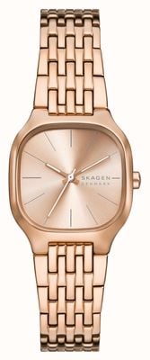Skagen Mellem Lille (28mm) Rose-Gold Sunray Dial / Rose-Gold PVD Stainless Steel Bracelet SKW3166