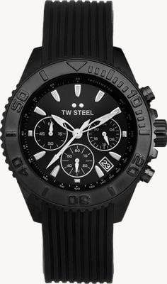 TW Steel Men's Vanceur Diver (42mm) Black Dial / Black Rubber Strap VA4