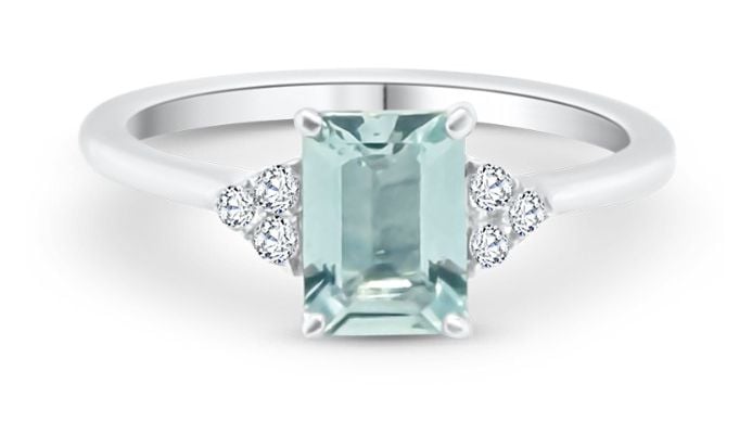 James Moore SL9309 Aquamarine And Diamond 9ct White Gold Jewellery