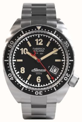 Allemano 1973 Black Shark Diver (42mm) Black Dial / Stainless Steel Bracelet SH-A-1973-P-N