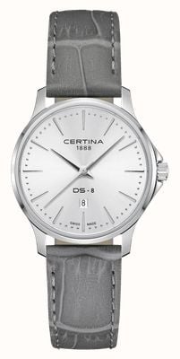 Certina DS-8 Lady (31mm) Silver Dial / Grey Leather Strap C0450101603100
