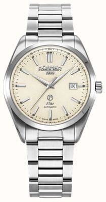 Roamer Elite Automatic (42mm) Champagne Dial / Stainless Steel Bracelet & Brown Leather Strap 970983 41 05 20