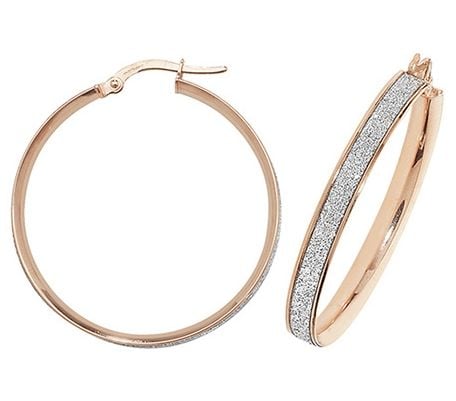 Treasure House ER1023R-30 9k Rose Gold Hoop Earrings 30 mm Jewellery
