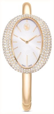 Swarovski Imber Bangle (28mm) Silver Sunray Dial / Gold PVD Stainless Steel Bracelet 5716108