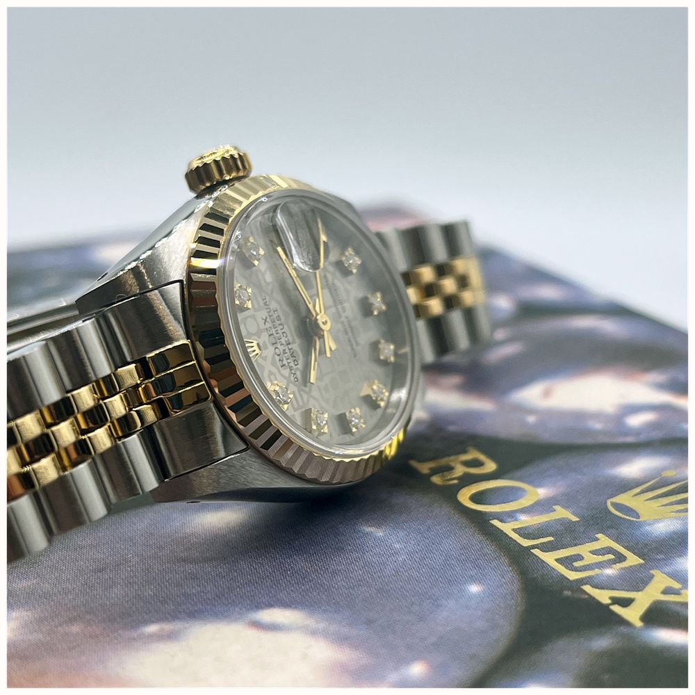 Pre-owned Rolex Datejust Diamond (26mm) Grey Patterned Dial / Two-Tone Stainless Steel Bracelet Watch JMP-835572 - alternate view 6