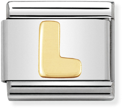 Nomination Classic Letter L 18ct Gold & Steel Charm 030101/12