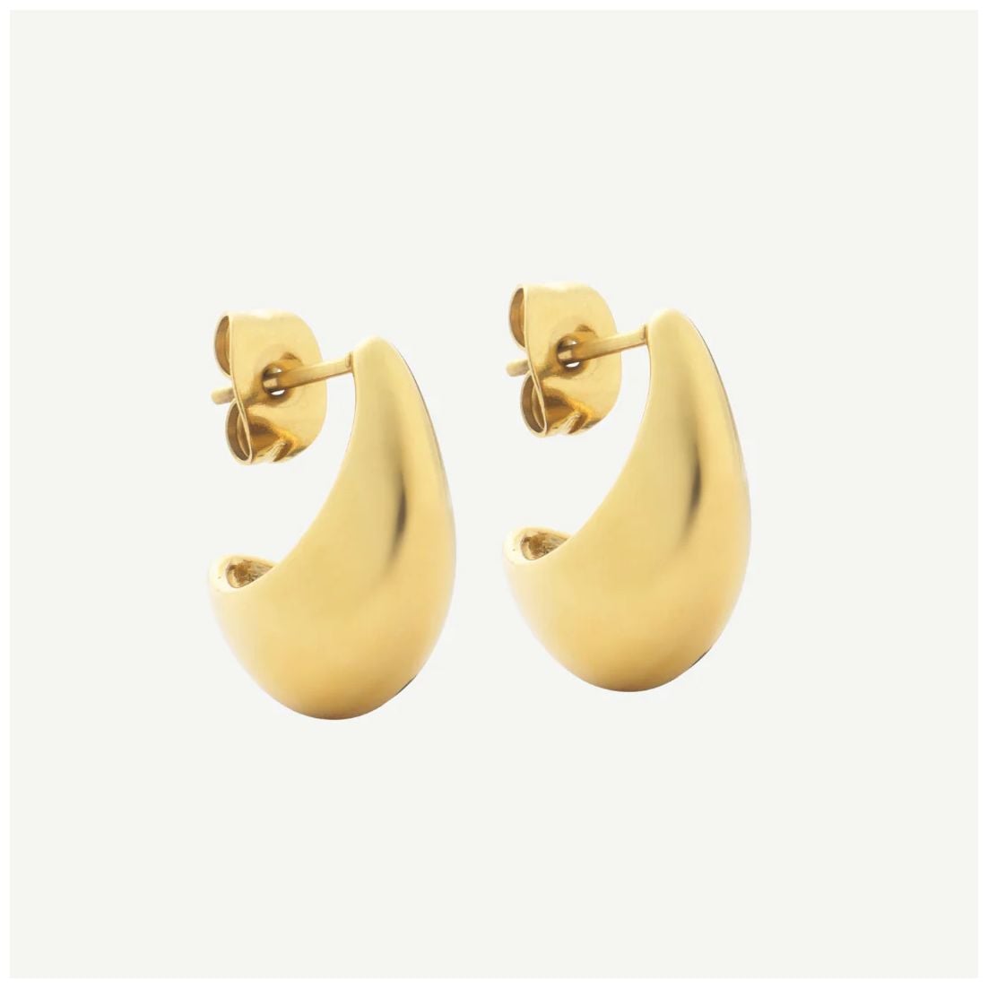 D.LOUISE GE-109 Gold Tone Curved Mini Hoop Earrings Jewellery